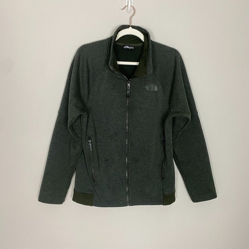 North Face Fleece Mens‎ Green Full Zip Jacket Coat Medium